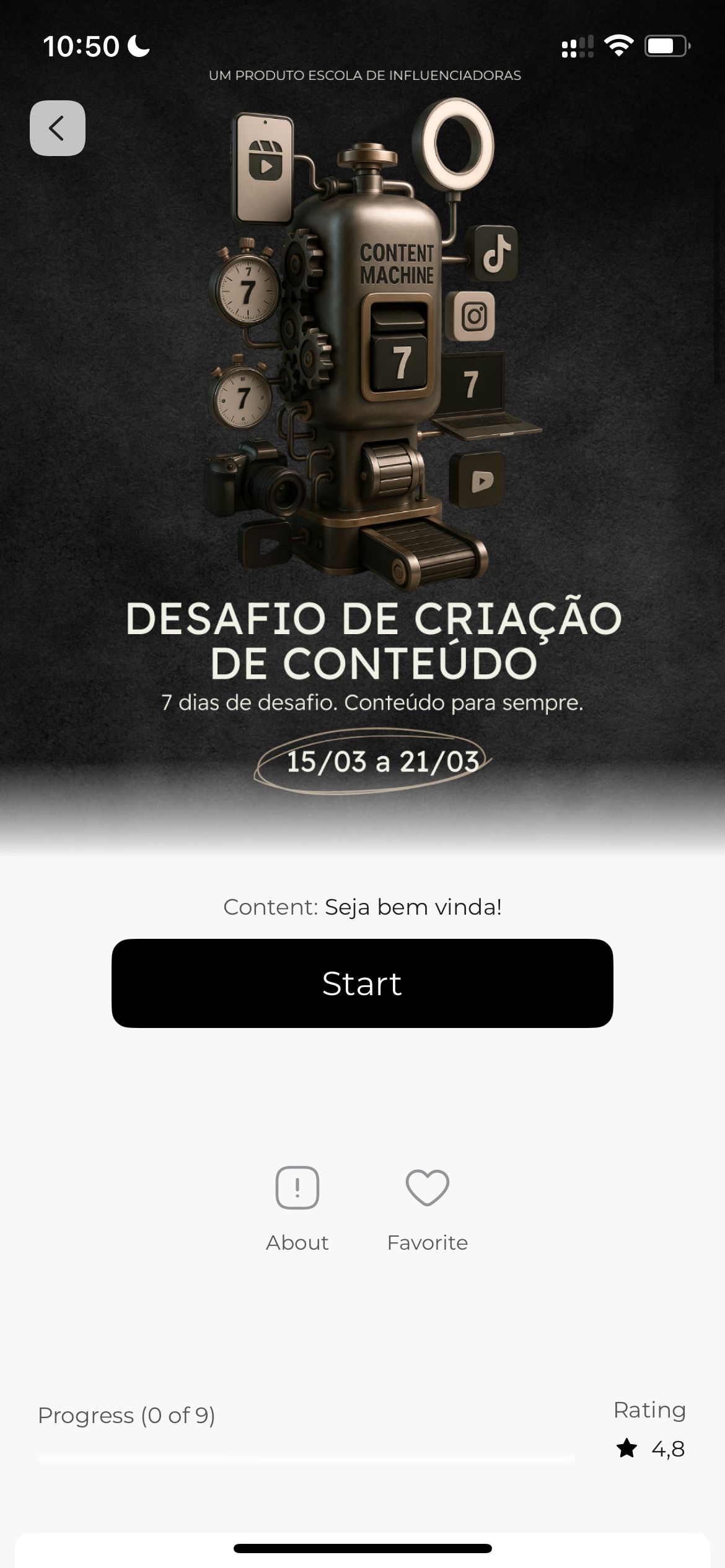 Tela de capa do desafio